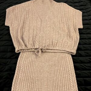 Sweater knit top and skirt